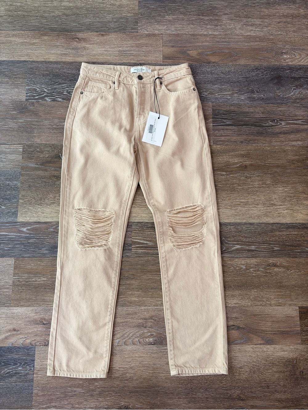NWT Hidden Tracey high rise straight distressed khaki size 25